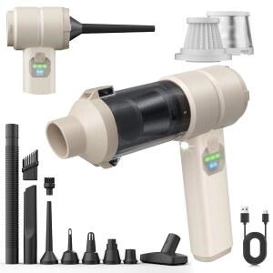 자동차 진공청소기 브러시리스 모터가 장착된 휴대용 진공청소기 무선 20000PA 흡입 고출력 충전식 및 에어 더스터 LED 디스플레이가 4-IN-1 미니 핸드 진공 송풍기