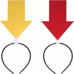 DIY 허브 2Pcs 재미있는 빨간 하트 머리띠 콘서트 할로윈 코스프레 및 사진 소품 세트 - 부드러운 신축성