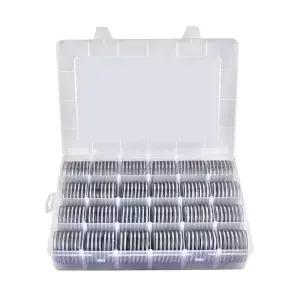 84Pcs 46mm 코인 캡슐 홀더 수집 케이스 보관용 켓 및 그리드 주최자 상자