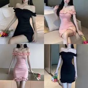 셀럽하우스 플라워라인 클럽룩 원피스 오프숄더 파티룩 섹시 프릴