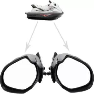 야마하 웨이브러너 VX110 디럭스 스포츠 크루저 2005-2009 제트 스키 리어 뷰 미러 세트 교체 운전석 및