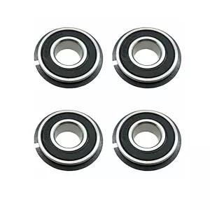 LUKIAKA 4pcs 99502HNR 고 카트 베어링 5/8 내경 휠 허브 스냅 더블 블랙 고무 실드 크롬 스틸 소재