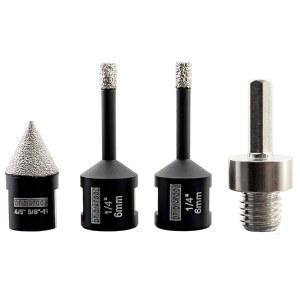 DTDIATOOL 다이아몬드 코어 드릴 비트 6mm 2개 20mm 챔퍼 육각 어댑터 포함 도자기 세라믹 타일 대리석 화강암용
