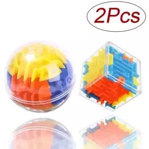 1-2Pc 3D 미니 미로 매직 큐브 퍼즐 스피드 롤링 볼 를위한 장난감 교육 4cm