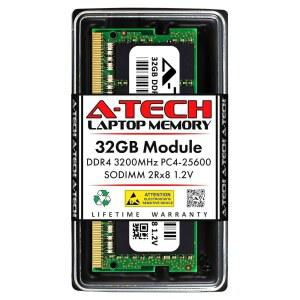 A-Tech 32GB DDR4 3200MHz SODIMM PC4-25600 (PC4-3200AA) CL22 2Rx8 비ECC 노트북 RAM 메모리 모듈