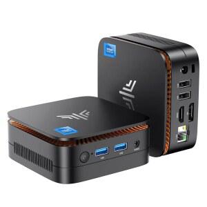Essenx E1 미니 PC, 16GB DDR4 블루투스 트윈 데스크탑 N100/N95, 4K, (비트 512GB 가정용 컴퓨터 사무실, 듀얼 이더넷, 최대 M.2 SSD, 비즈니스, Wi-Fi, RAM 3.6GHz), 레이크 N150