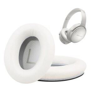 보스 콰이어트컴포트 45 QC45 QC35 I 램스킨 가죽 이어 쿠션 전문가용 패드 교체용 노이즈 캔슬링 메모리 폼 화이트