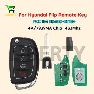 리버티 95430-R1100 4A PCF7939MA 칩 433.92 FSK SY5AERGE04 HY14R 블레이드 플립 자동차 리모컨 키 (현대
