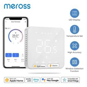 Meross HomeKit 와이파이 스마트 온도 조절기  전기 바닥 난방 시스템  터치 스크린  시리 알렉사 구글 어