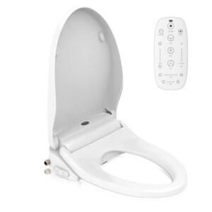 Wonder Comfort 무선 리모컨 사이드 패널이 있는 스마트 비데 변기 시트 다양한 세탁 설정 조절 가능한 온수 시트 온수 공기 건조기 야간 조명