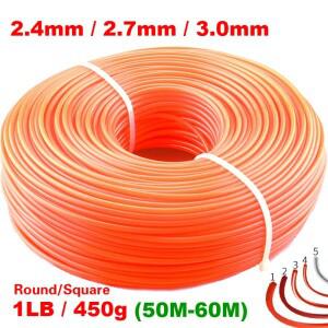 2.4mm/2.7mm/3mm 450g 나일론 트리머 라인 잔디 커터 로프 롤 코드 와이어 문자열 교체 라운드/스퀘어