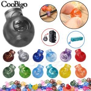 10피스 플라스틱 코드 잠금 스토퍼 라운드 볼 투명 Paracord 로프 스포츠웨어에 대 한 다채로운 DIY 공예