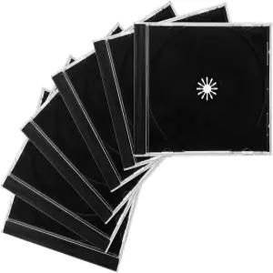 6 PCS 표준 싱글 클리어 CD 주얼 케이스 조립된 블랙 트레이가 있는 10mm 슬림 보관함 보호 교체용 내구성