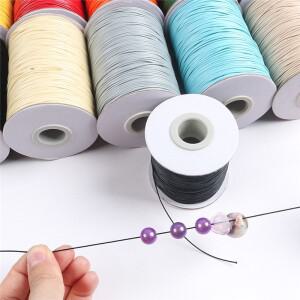 20 미터 0.5 0.8 1m1.5mm 왁스 코드 라인 목걸이 라운드 블랙  코튼 로프 스레드 문자열 쥬얼리 구슬 결과