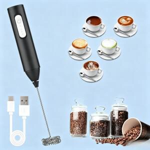 전기 핸드헬드 우유 거품기 3단 속도 조절 USB 충전식 커피 제조기 계란 믹서