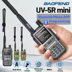 FENG UV5R 미니 워키토키 멀티 밴드 무선 블루투스 프로그래밍 듀얼 PTT 타입C 충전 장거리 양방향 무전기
