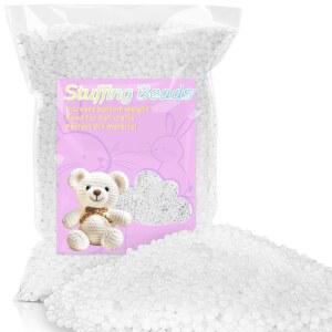 RAINFLOW 420g / 14.8온스 플라스틱 스터핑 비즈 - 플라스틱 무게가 있는 스터핑 비즈 폴리 펠릿, 폴리에틸렌 필러 비즈, 플라스틱 비즈 무게가 있는 스터핑 동물, 필링 베개, 빈 백, 니트 인형, 공예품