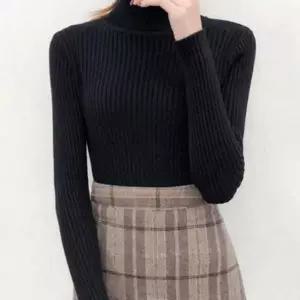 슬림핏 여성 목폴라 폴라티 티셔츠 골지 겨울 목폴라 폴라티 티셔츠