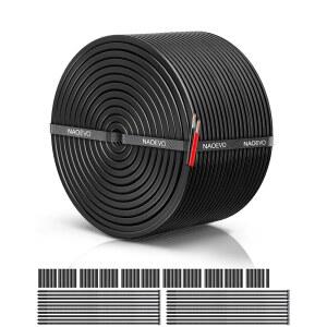 NAOEVO 18 게이지 와이어 2 도체 전선 AWG 연선 PVC 코드 12V 저전압/주석 구리/자동차 배선용 유연 케이블 램프 해양 케이블(100FT)
