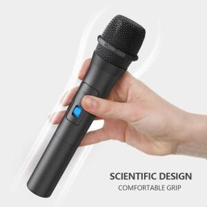 무선 마이크 시스템 키트 USB 수신기 휴대용 가라오케 홈 파티 스마트 TV 스피커 노래