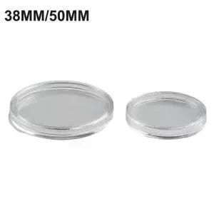 동전 수집 상자 캡슐 거치대 케이스 투명 원형 보관 플라스틱 38mm 0 개