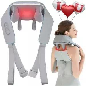 무선 목 어깨 마사지기 및 등 주무름 마사지 경추 의자 3D