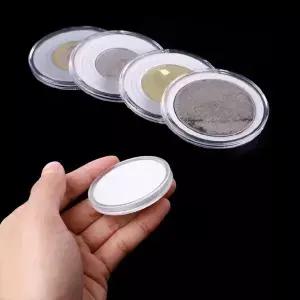 46mm 플라스틱 동전 홀더 캡슐 스토리지 케이스 디스플레이 상자 5 패드 반지