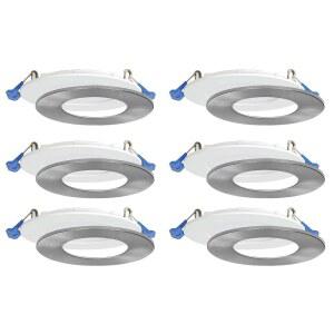 SL4-900-6WH3KBN2 10.2cm(4인치) 6팩 Ic 정격 조도 조절 가능한 울트라 슬림 매입형 조명, 정션 박스 9W, 750루멘, 3000K, 추가 마감 장식 트림