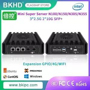 BKHD 새로운 H3F 듀얼 포트 0G SFP 파이버 미니 PC 네트워크 어플라이언스 서버 N00/N50/N305/N355 3x RJ45