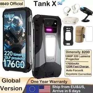 8849 Tank X 유니허츠 220 루멘 프로젝터 러기드 스마트폰 080P 지원 안드로이드 5 7600mAh 32GB 5G