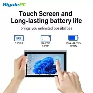 포켓 하이골 2 프로 7인치 N95 미니 PC 인텔 윈도우 WiFi5 8/6GB 램 4K 휴대용 컴퓨터 사무실/산업용