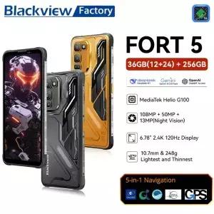 블랙뷰 FORT 5 러기드 스마트폰 678인치 HD+ IPS 24K 20Hz 디스플레이 미디어텍 2GB+256GB 08MP 카메라