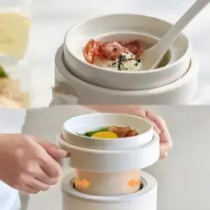 600ml 미니 밥솥 세라믹 논스틱 빠른 전기 조리기 휴대용 도시락 다기능 스튜 냄비
