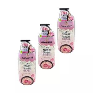 오가니스트 여행용 샤워젤 성분좋은 냄새좋은 바디클렌저 핑크솔트 로즈향 865ml 3개