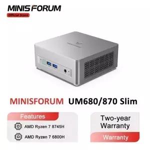 MINISFORUM 미니 PC UM870 슬림 AMD Ryzen 7 8745H 컴퓨터 윈도우 DDR5 32GB TB SSD 6800H 게이밍