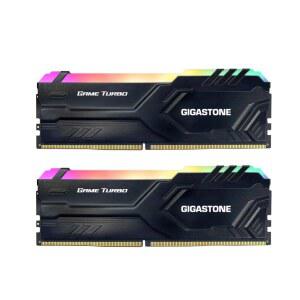 RGB DDR4 RAM 기가스톤 게임 터보 32GB 키트(2x16GB)DDR4 3200MHz PC4-25600 CL16-18-18-40 인텔 XMP 2.0 AMD 라이젠 1.35V UDIMM 288 핀 언버퍼링 비 ECC 고성능 게이밍 데스크톱 메모리 - 블랙