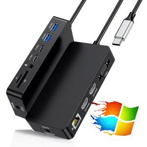 새로운 SURFACE THUNDERBOLT 4 DOCK 듀얼 HDMI+VGA 어댑터 12 IN 1 PRO 도킹 스테이션을 위한 /11 /10 /9 /8 /X /7 + 7 LAPTOP 7 /6 /5 /4 /3 GO /3 /2 /1 /SURFACE BOOK