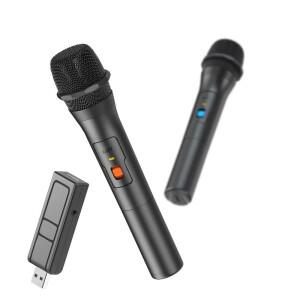 1쌍 VHF 무선 마이크 시스템 키트 USB 수신기 핸드헬드 카라오케 홈 파티 스마트 TV 스피커 노래