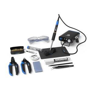 iFixit FixHub 납땜 도구 키트 - 전체 세트, 휴대용 퀵 히트 업, 와이어 스트 , 플러시 커터, 무연 솔더, 부목, 작업 매트