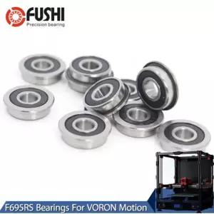 FUSHI F695 2RS 베어링 5x13x4mm 10PCs ABEC-7 플랜지 미니어처 F695 RS 볼 베어링 F695RS VORON용 모비우