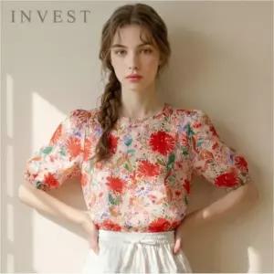 [인베스트] 컬러풀 빅 플라워 블라우스_IN6M1BL6031