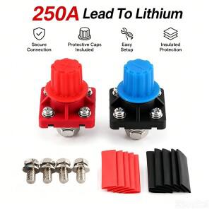 250A 리드-투-리튬 에너지 저장 단자 리튬 배터리 점프 스타트 커넥터 (RV, 보트, 태양광 발전 시스템용)