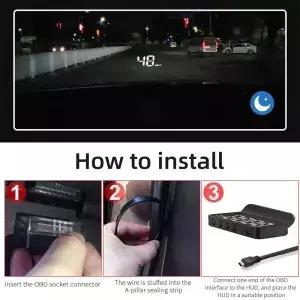 M5 헤드 업 디스플레이 obd2 hud 자동차 과속 알람 앞 유리 프로젝터 속도계 km/h mph rpm 수온 맞춤형