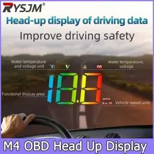 자동차 OBD2 HUD M4 헤드업 디스플레이 컬러 숫자 속도계 주행거리 프로젝터 온보드 컴퓨터 운전