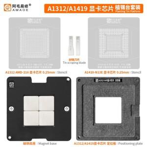 Amaoe A1312 A1419 Reballing 세트 GPU AMD216 N13E IC 칩 솔더 플레이트 위치 플랫폼 자석 베이스 BGA 스