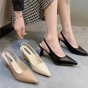 [골드스마일]데일리 여성 미들 힐 구두 베이직 여성 스틸레토 구두 뾰족코