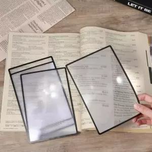 (단품 카드돋보기(3038))180mm x 120mm 휴대용 카드형 돋보기 3배율 노안 확대경 슬림 미니 실버