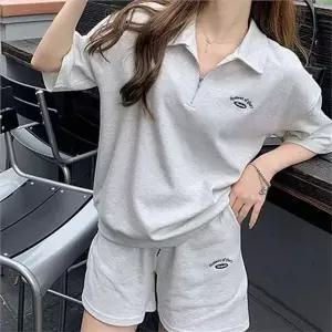 카라 여성 반집업 반팔 여성 트레이닝 상하복 여름 여성캐주얼세트