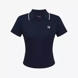[휠라]테니스 여성 골지 크롭 카라 반팔티 FS262TS11F001472