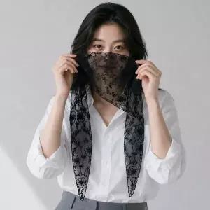 레이스 삼각 쁘띠스카프 여성 미니 목스카프 빈티지 넥카라 케이프